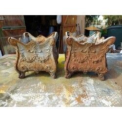 photo buy Pair Of Enamelled Cast Iron Planters From 1900 From Charleville Mézières