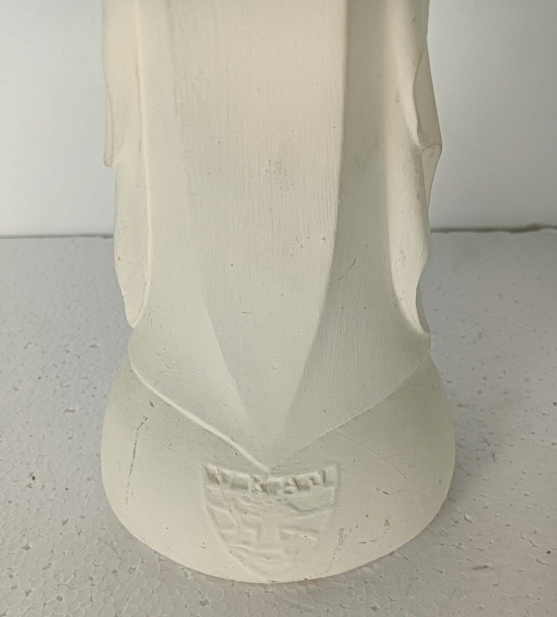 Art Deco Antique Statue Madonna Virgin Mary With Infant White photo 105.0