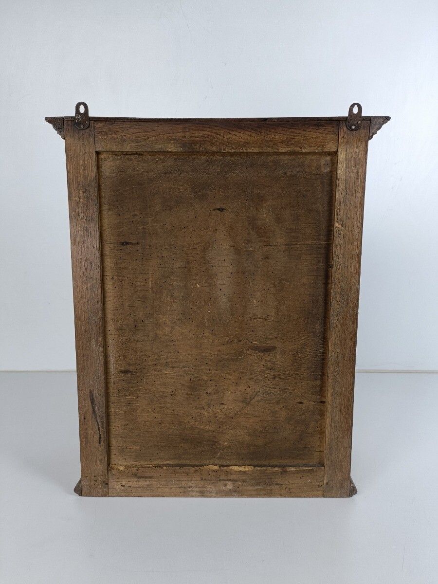 Medicine Cabinet Apothecary Bathroom Shaving  Antique Carved Wood Beveled Glass photo vinterior
