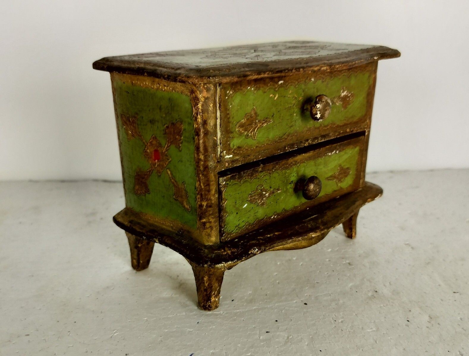 Small Italian Mid Century Hollywood Regency Florentine Jewelry Trinket Box Cabin photo Home Decor