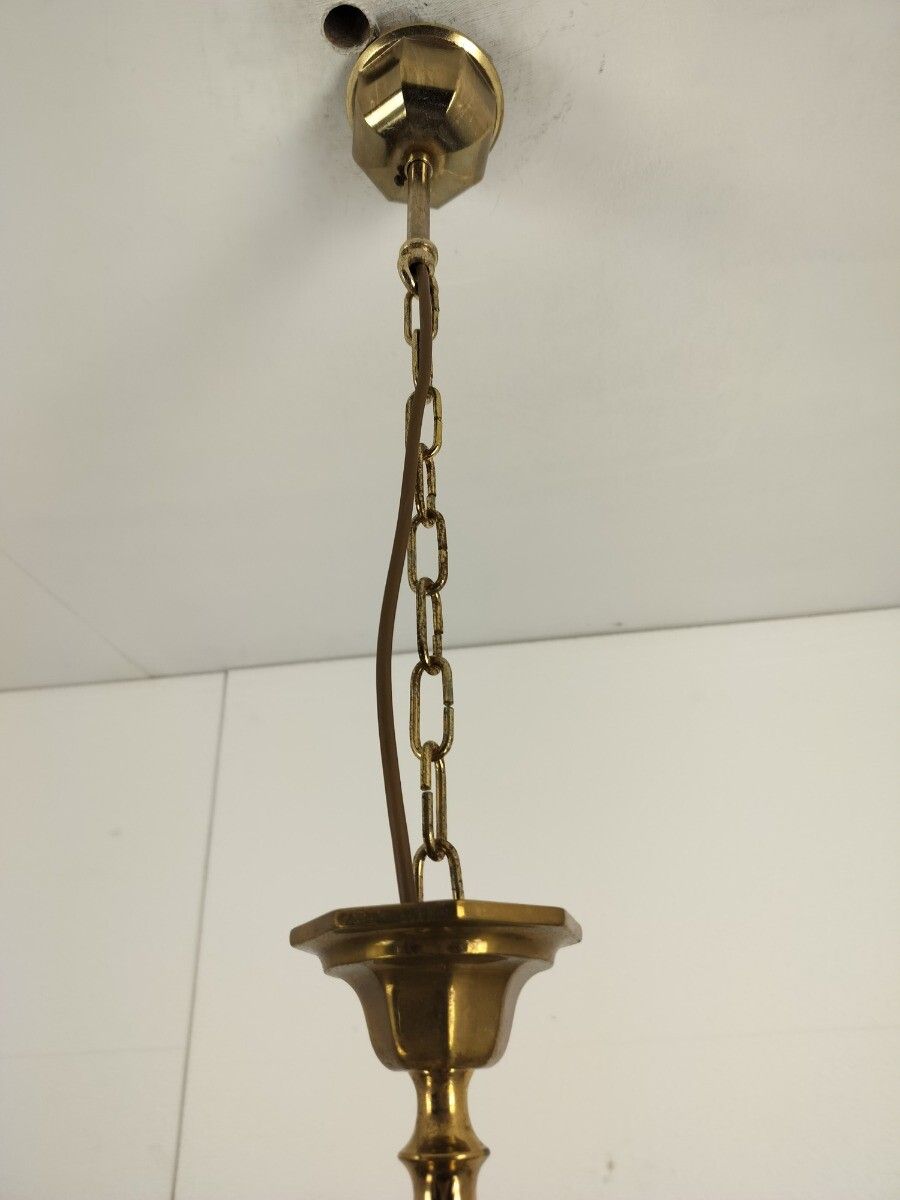 photo furniture Brass Vintage Chandelier Massive 5 Arms 5 Lights Belgium