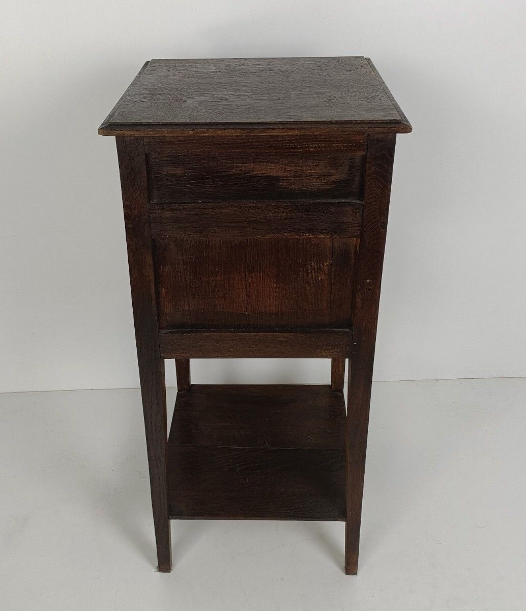 Antique Art Deco Art Nouveau Brown  Side Cabinet Wood Table Nightstand Two Tier photo vinterior