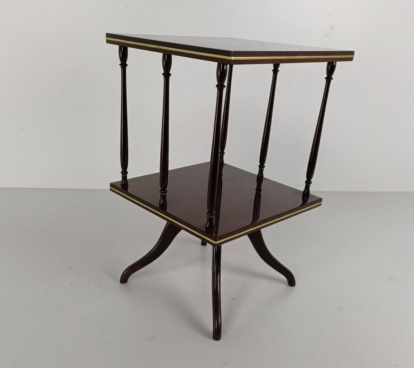 Pedestal Display Side Table Plant Stand Italian Lackered Wood Vintage Etagère photo 194.0