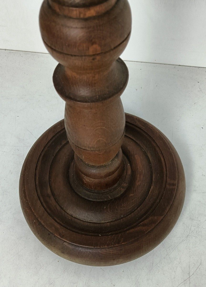 Pedestal Carved Wood Vintage Plant Stand Side Bonsai Table Barn Style Two Tier photo vintage