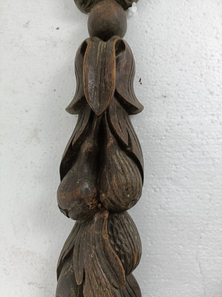 2 Pieces Antique French Carved Wood  Reclaimed Architectural Trim Pediment Salva photo Home Decor