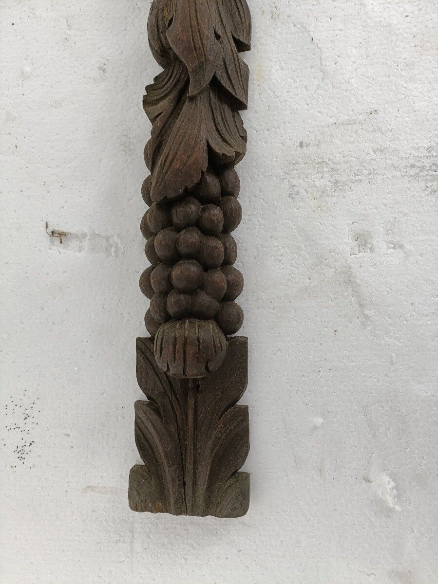 2 Pieces Antique French Carved Wood  Reclaimed Architectural Trim Pediment Salva photo 340.0