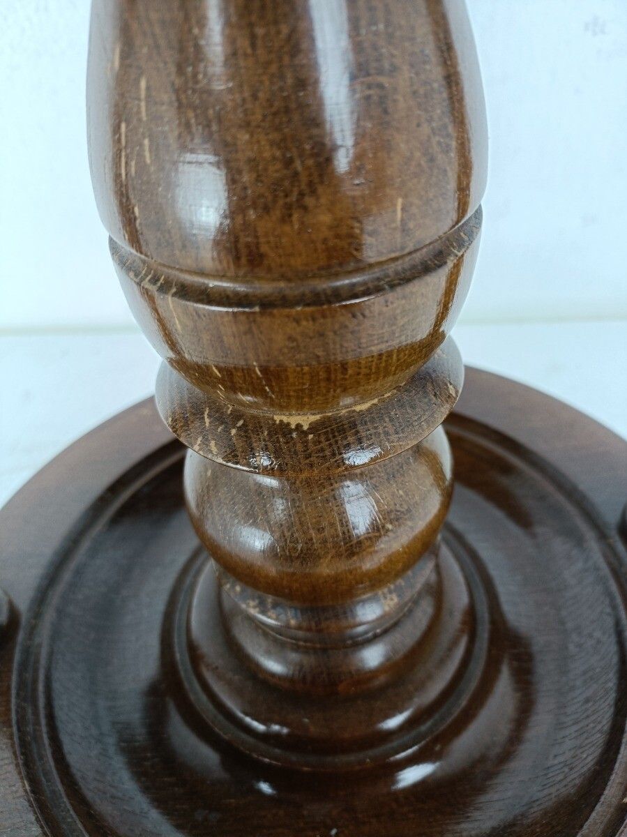 photo furniture Vintage 3 Tier Pedestal Table Plant Stand Side Table Hand Carved Wood  Farmhouse