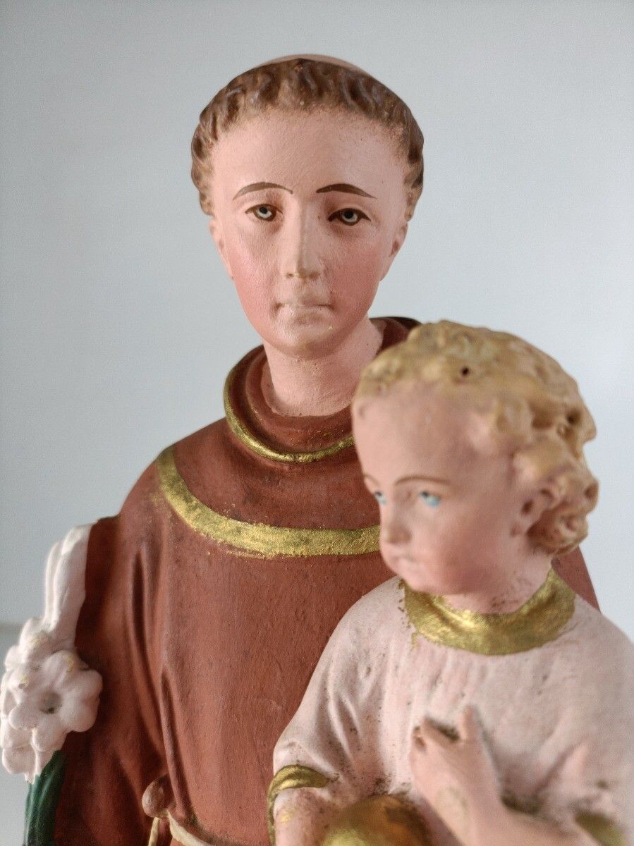 photo furniture St Anthony Padua Of Lisbon Infant Child Plaster Statue Franciscan Neo Gothic Ant