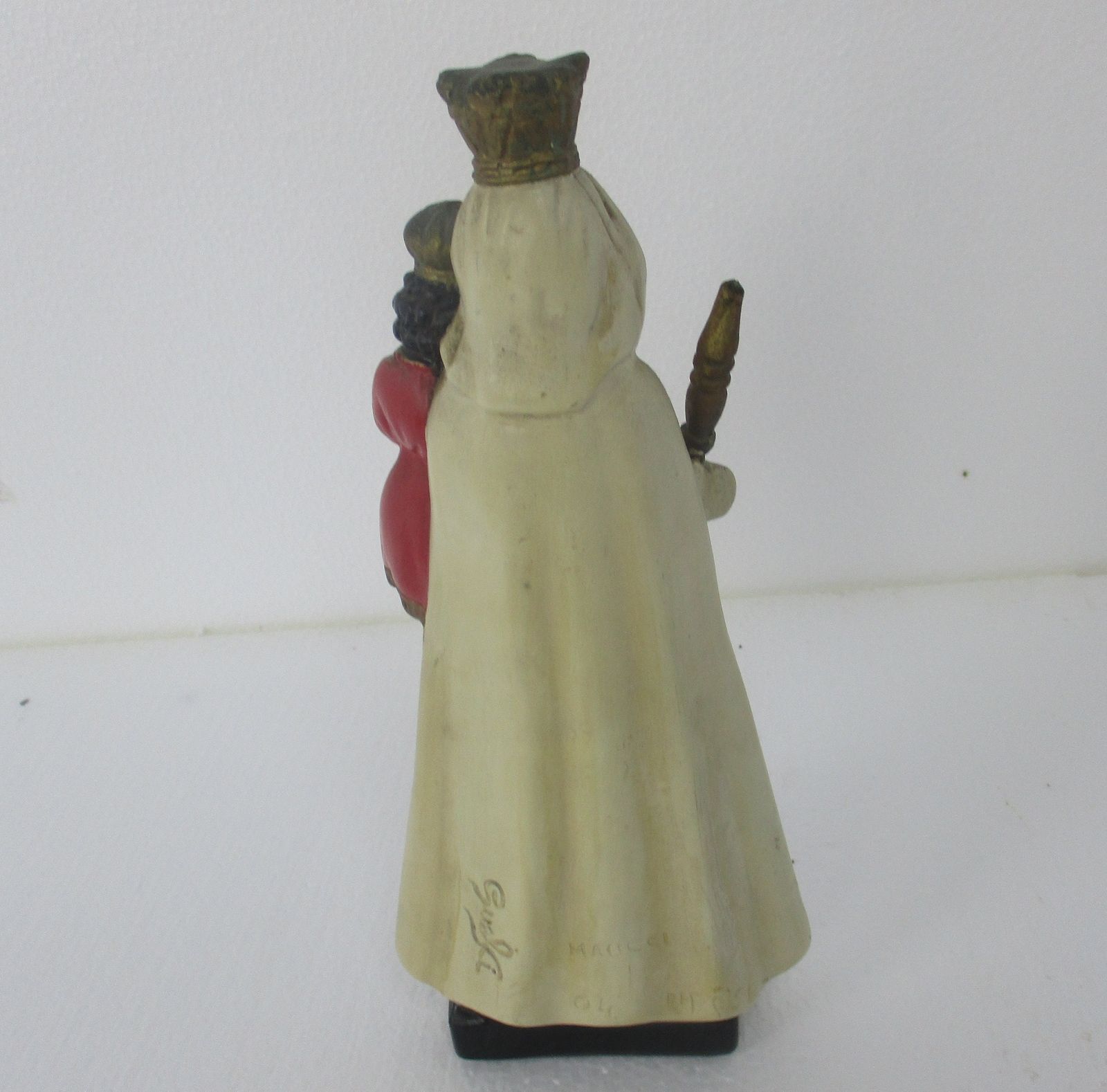 Art Deco Our Lady At Den Staak Koersel  Belgian Statue Plaster Htf Collector Vir photo vinterior