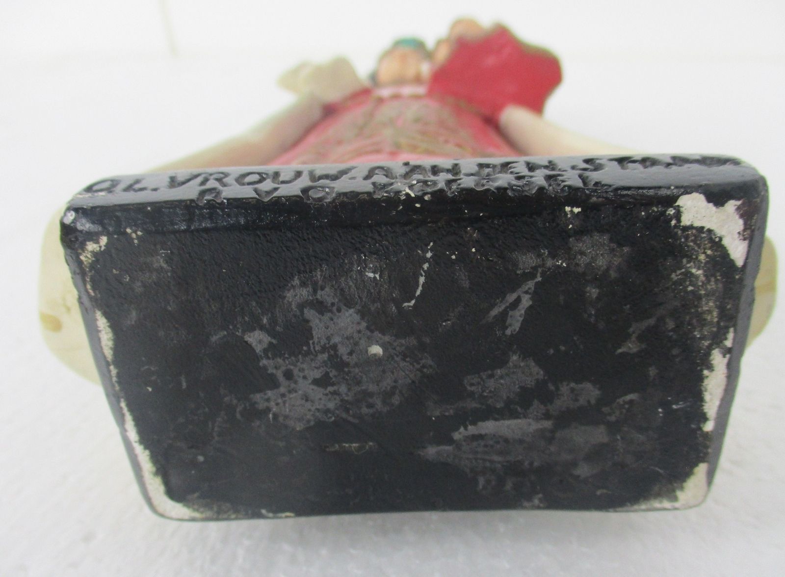 photo for sale Art Deco Our Lady At Den Staak Koersel  Belgian Statue Plaster Htf Collector Vir