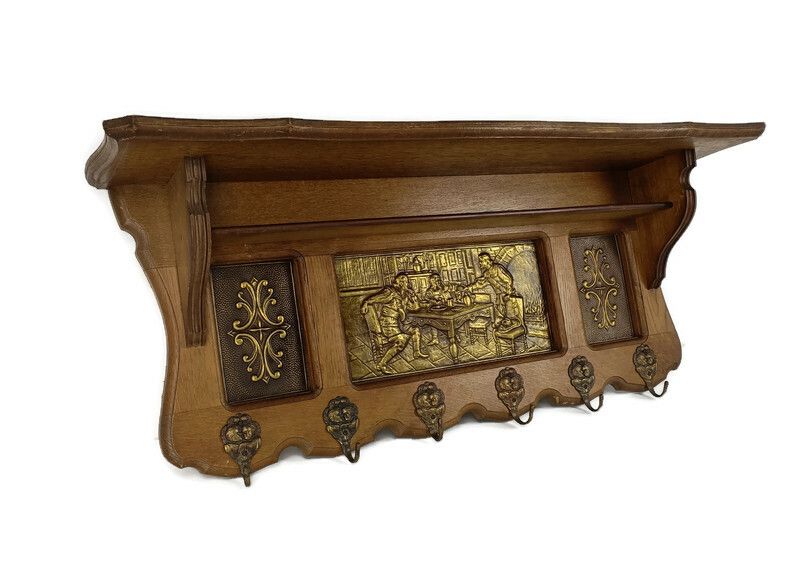 Gothic Gorgeous Ornate Hand Carved Wood Coat Hat Rack Breughel Style Brueghel Br