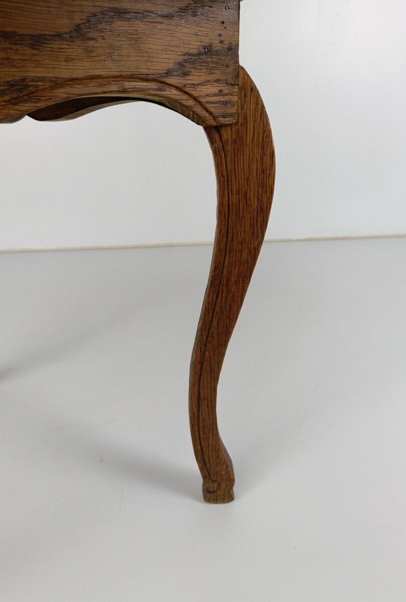 Small Side Table Pedestal Plant Stand Triangled Wood Oak Vintage Barn Style photo vinterior
