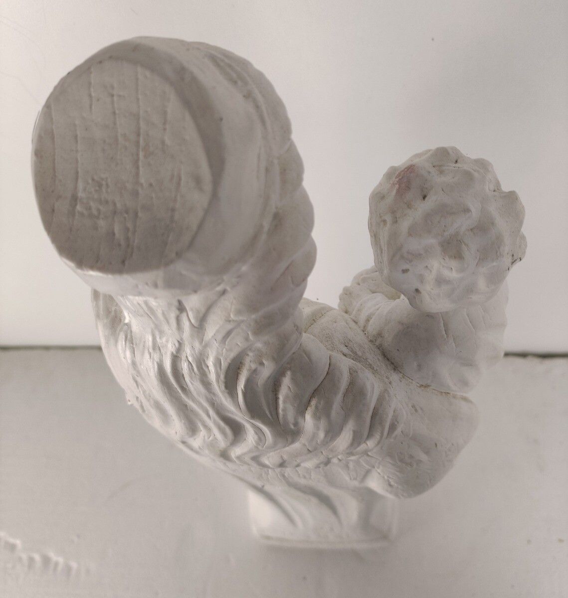 White Painted Plaster Statue Virgin Mary Infant Jesus Vintage Madonna Holding Sc photo Art