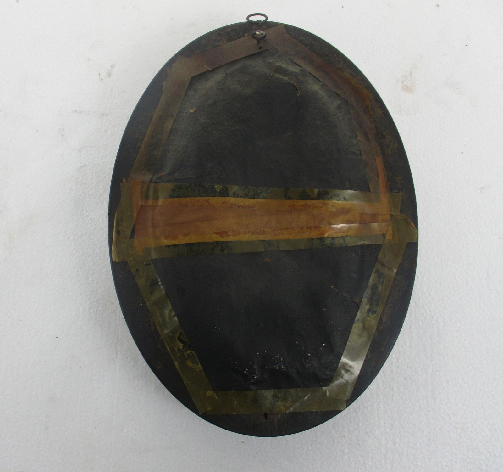 Antique Oval Ornate Wooden Frame  Convex Glass Dome Virgin Mary Madonna Holy Hea photo vinterior