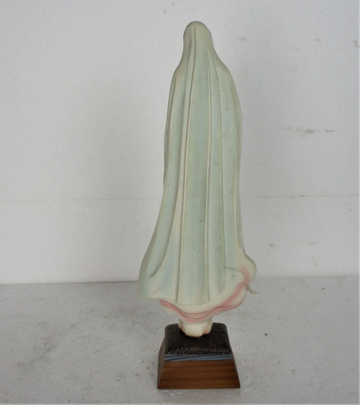 Vintage Our Lady Fatima Resin Statue Glass Eyes Portugal Authentic 17.32" photo buy
