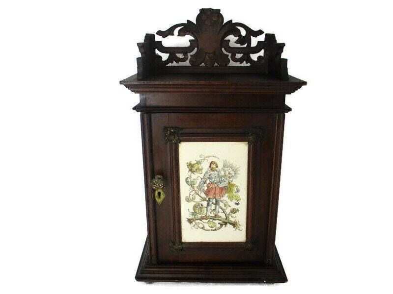 Mid Century Kitchen Apothecary Medicine Pharmacy Bathroom Wall Hanging Cabinet F