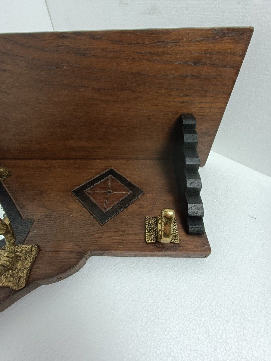 Coat Rack Art Deco With Mirror Hand Carved Wood Antique Gorgeous Inlay photo buy