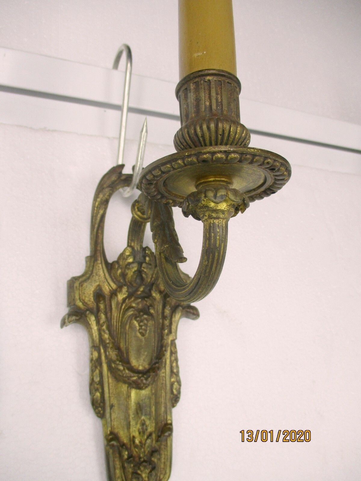 Pair Couple Vintage Ornate Brass Wall  Sconces Lamps French Hollywood Regency photo buy