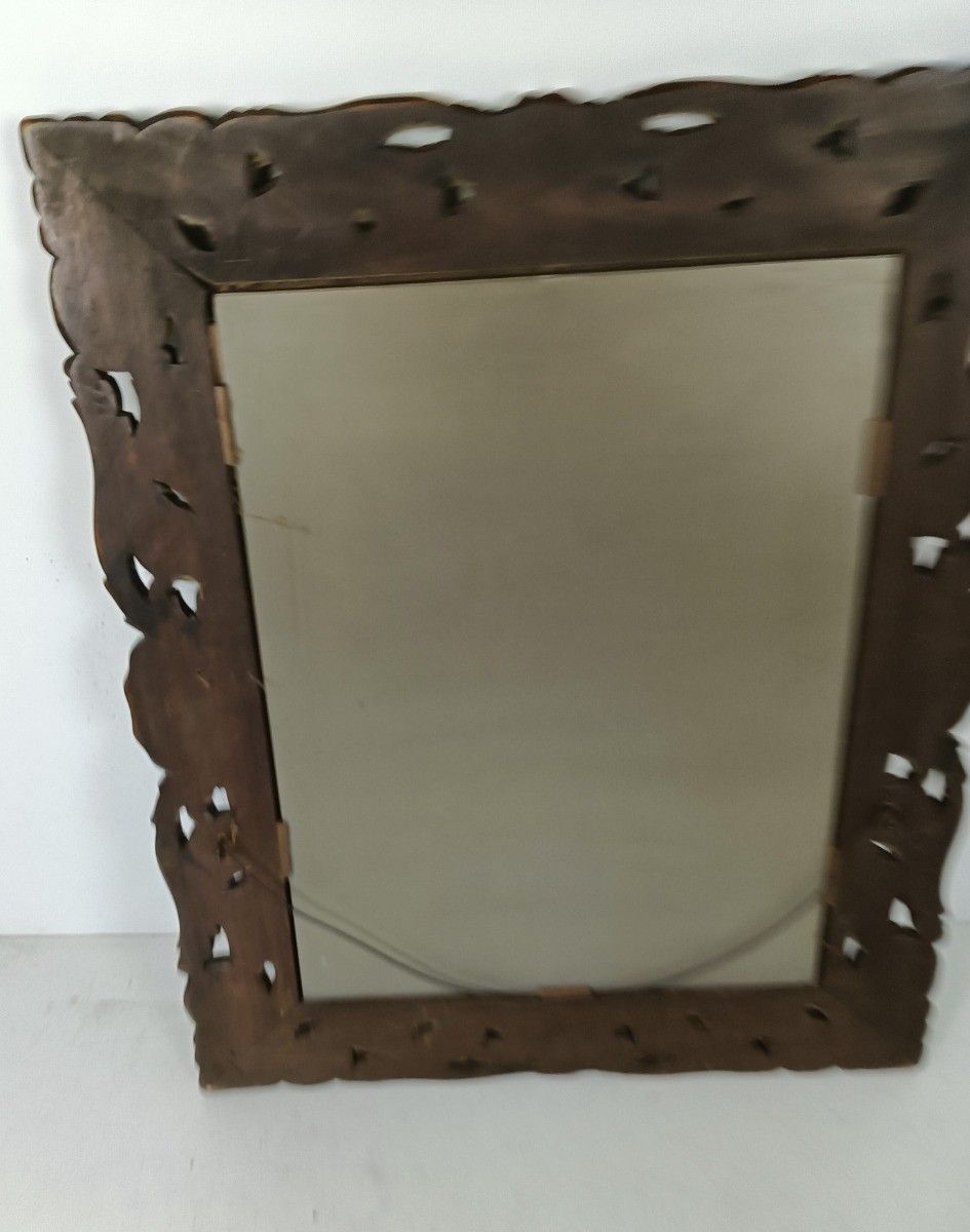 Large Mirror Hallway Bathroom Bedroom Hand Carved Wood Antique photo buy