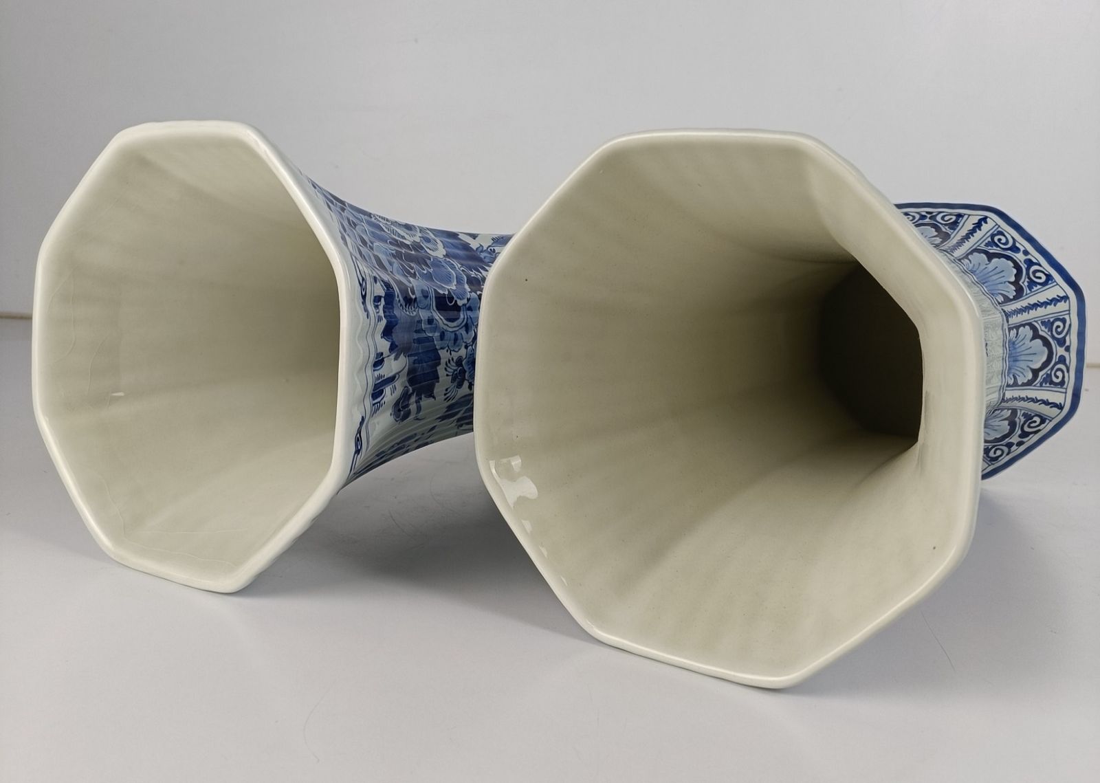 Pair Of Porceleyne Fles Hand Painted Delfts Delft Blue Holland Trumpet Vases Mar photo buy