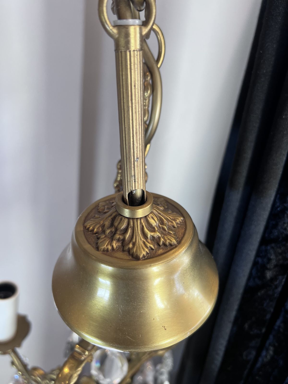 photo buy A Four Light Antique Gilt Brass French Chandelier