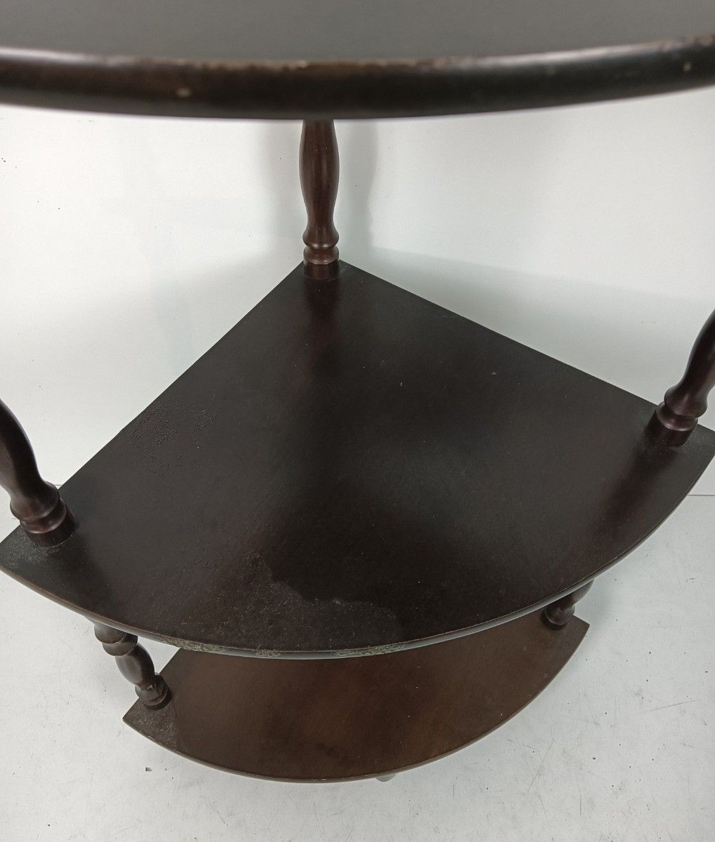 Pedestal Display Side Table Plant Stand Italian Wood Vintage Display Etagère 3 photo for sale