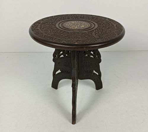 Lovely Ornate Carved Wooden Plant Stand Pedestal Side Table Bonsai Table Inlay V photo for sale