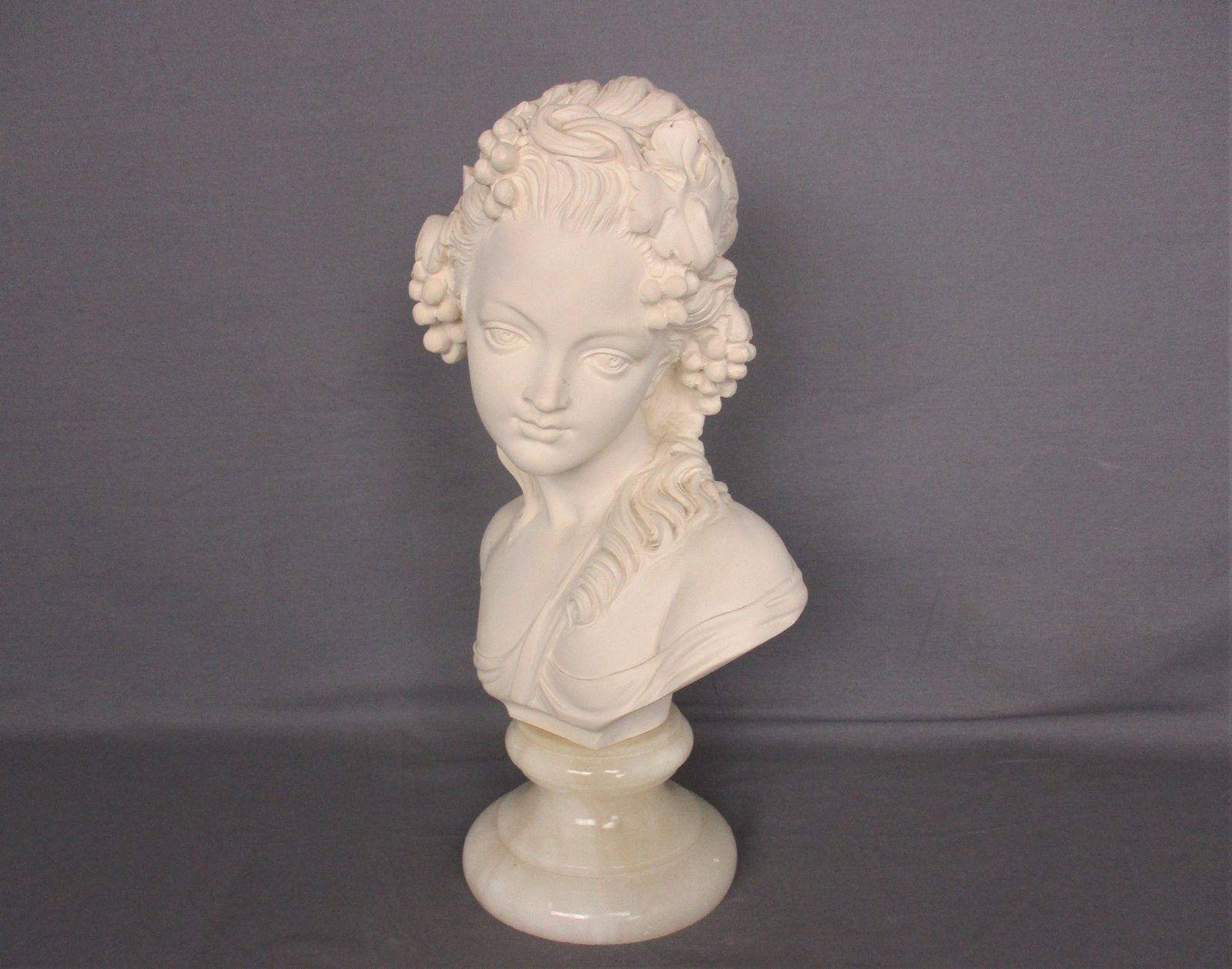 Bust Resin Alabaster Base Young Victorian Woman Girl Victorian Vintage Gorgeous photo furniture