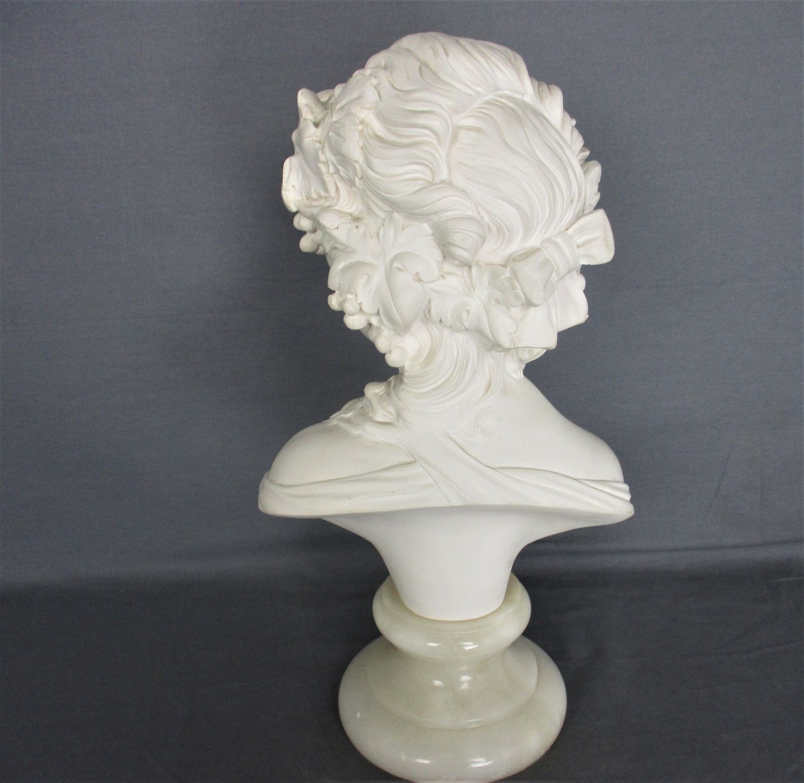 Bust Resin Alabaster Base Young Victorian Woman Girl Victorian Vintage Gorgeous photo 283.0