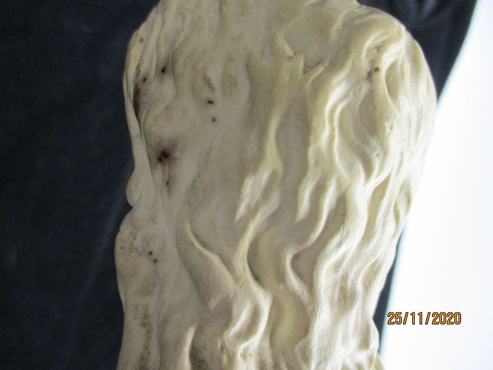 Antique Statue Jesus Christ Savior Sacred Holy Heart Plaster White Art Deco 1920 photo vintage