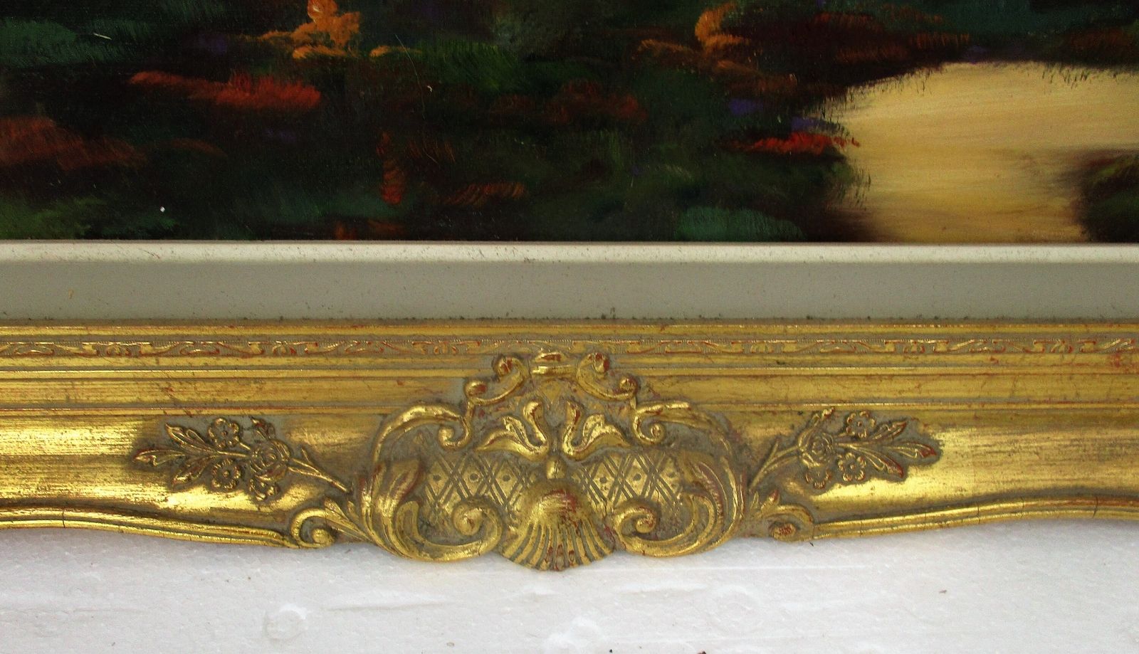 Xl Oil Painting Ornate Wood Plaster Frame Sheep Shepherd Gorgeous Frame Signed B photo buy