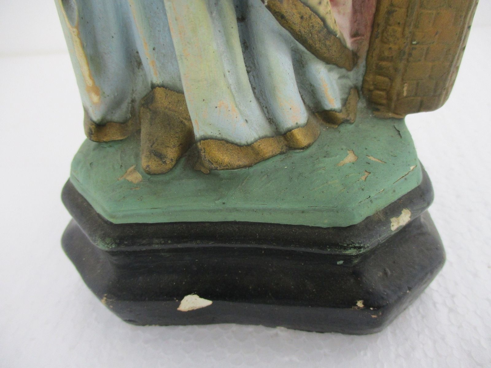 Vintage Statue Saint St Barbara Of Nicomedië Tower Patron Of Firemen Plaster Ht photo buy