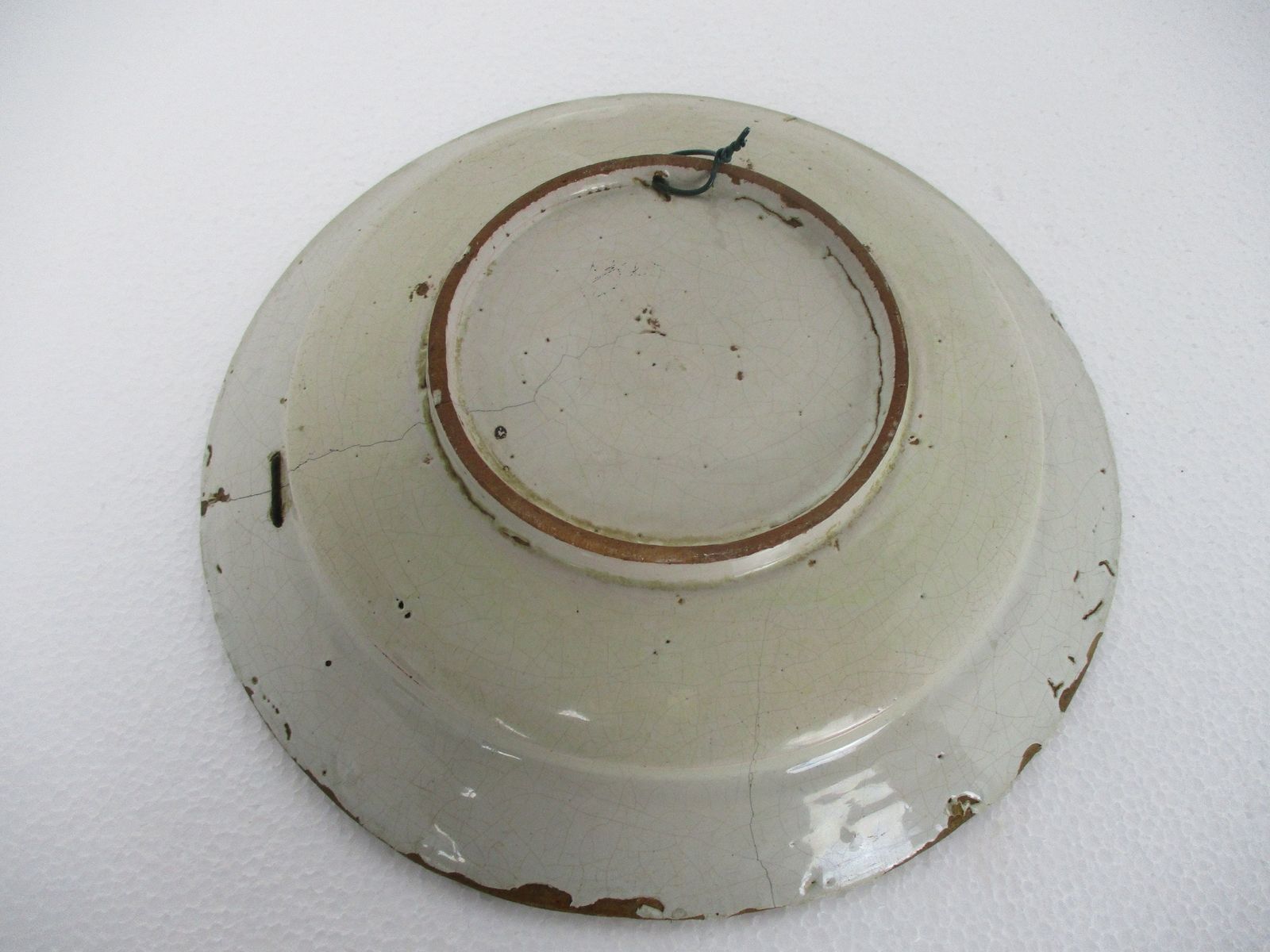 photo furniture 19th Century Delft Wall Hanging Charger Plate Blue White Antique Flower Pattern