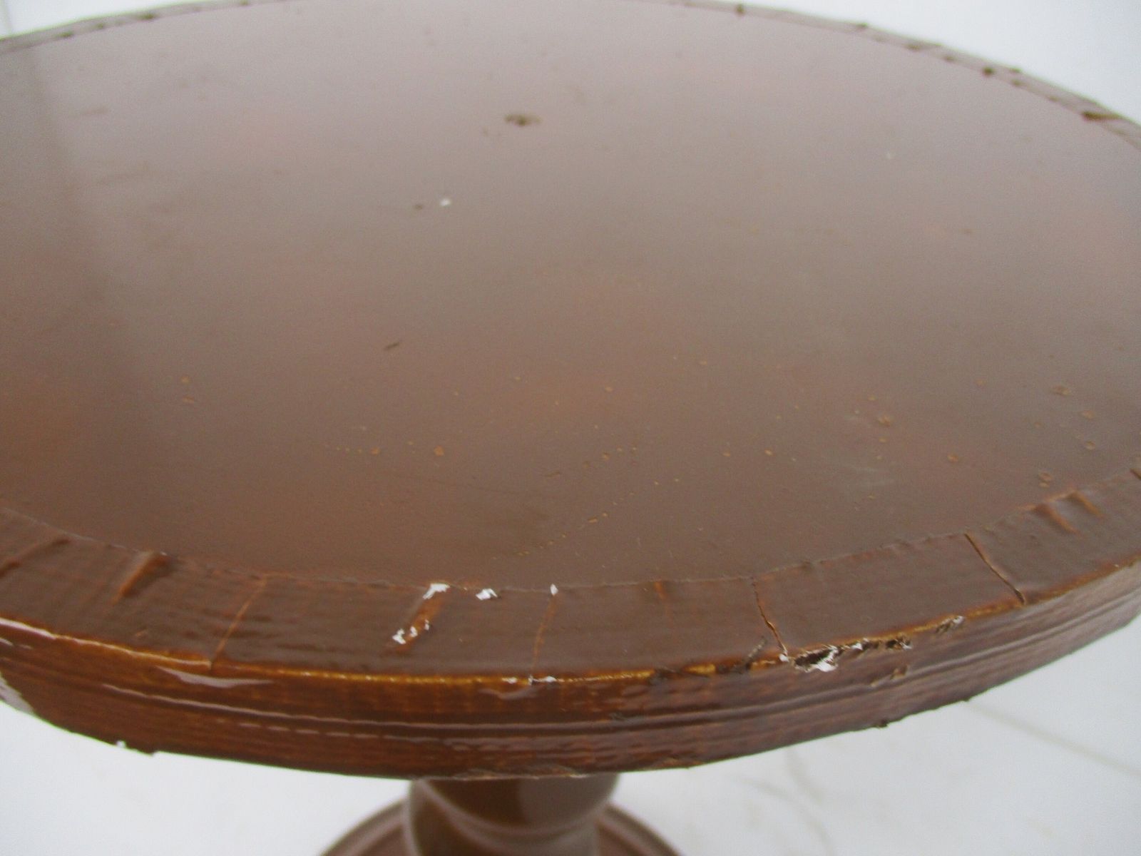 Large Hand Carved Wood Barley Twist Pedestal Display Side Table Plant Stand 24.0 photo 142.0