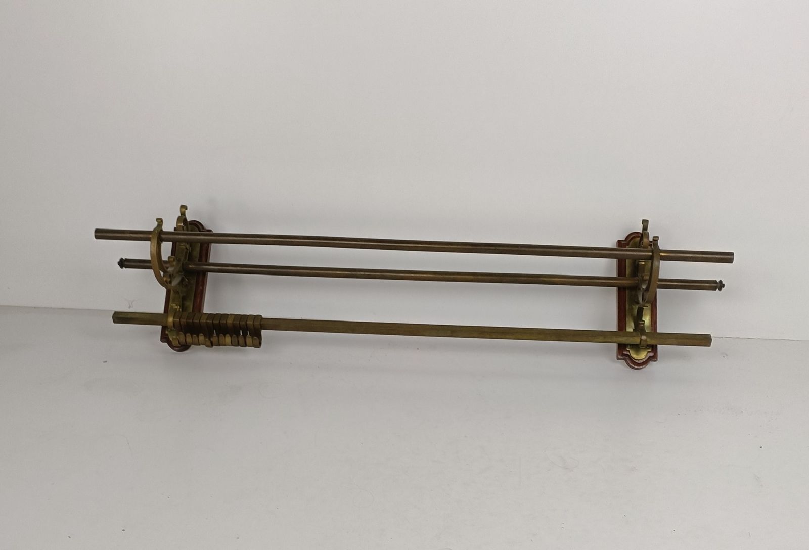 Stunning Vintage Modernist Brass Railroad Industrial Coat Rack photo buy