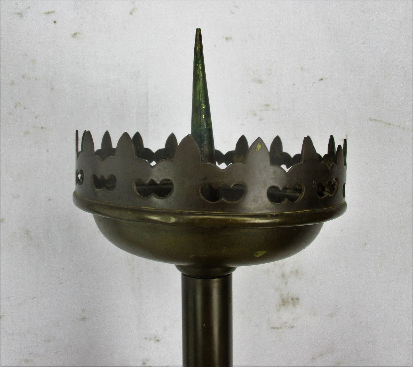 Large Antique Candle Holder Candlestick Church Altar Monastery Brass photo 198.0