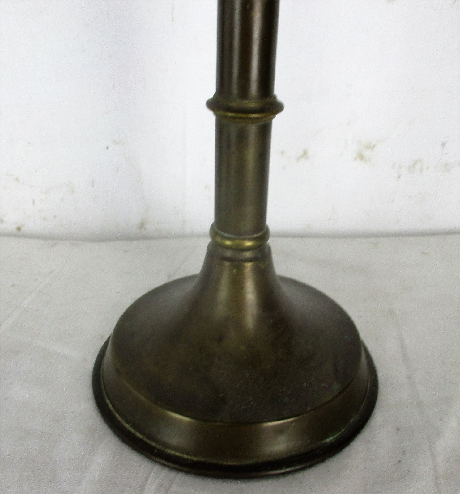 Large Antique Candle Holder Candlestick Church Altar Monastery Brass photo vinterior