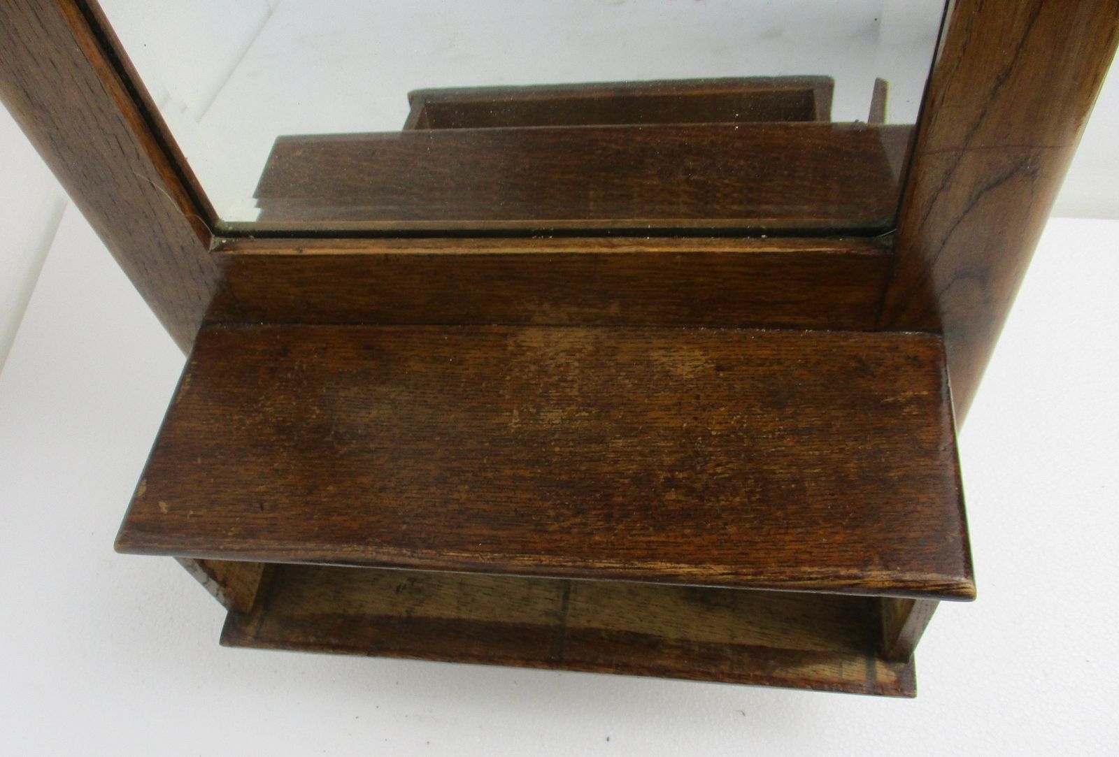 Hallway Cabinet Beveled Glass Mirror Hand Carved Antique Xl Htf Impressive photo vinterior