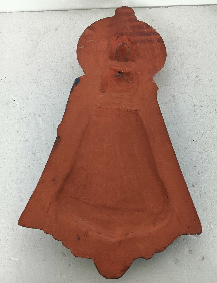 Large Vintage Ceramic Wall Hanging Madonna With Infant Jesus Angels Beautiful photo vintage