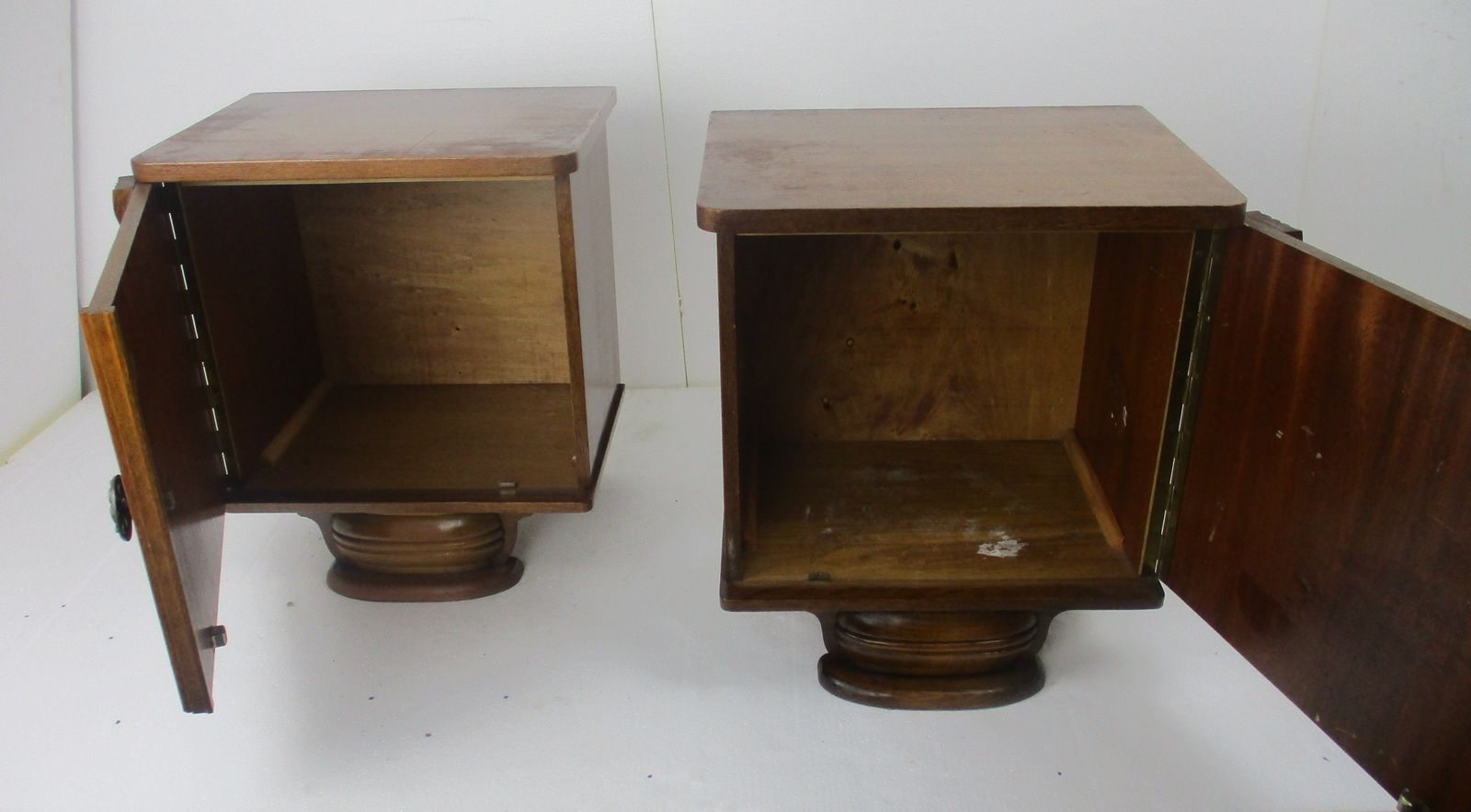 Pair Couple Antique  Nightstands End Tables Dresser 20s 30s Vanity Cabinets Funk photo vintage