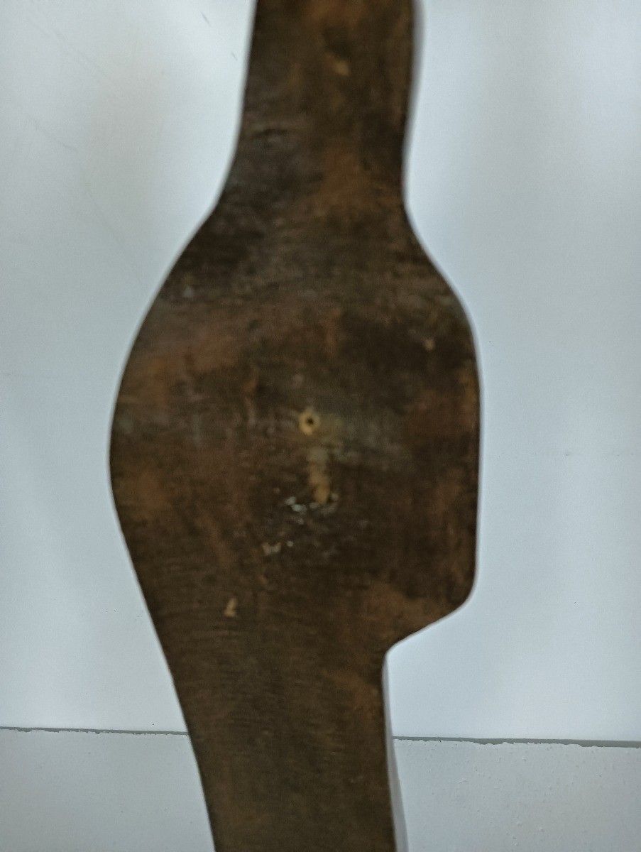 Wooden Statue Sculpture Vintage Carved Wood Virgin Mary Madonna With Infant Tend photo vinterior