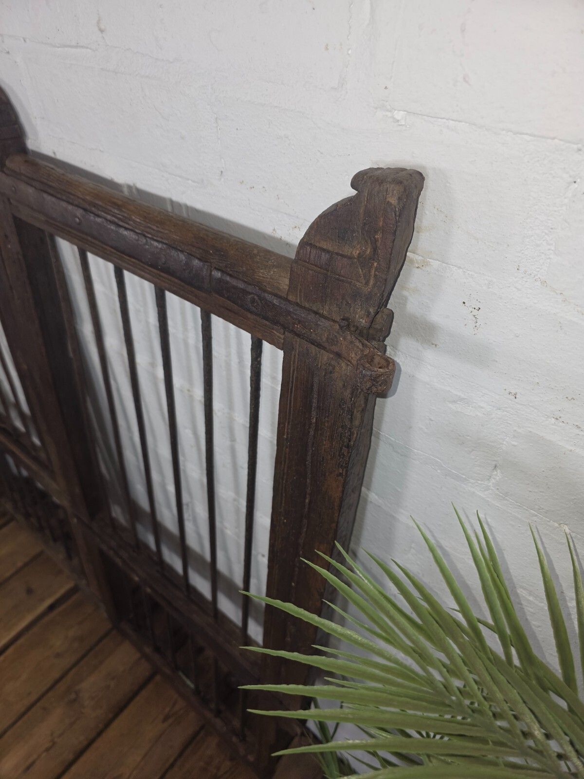 Old Pair Vintage Reclaimed Indian Wooden Iron Saloon Doors Shutters Garden Gates photo 175.0
