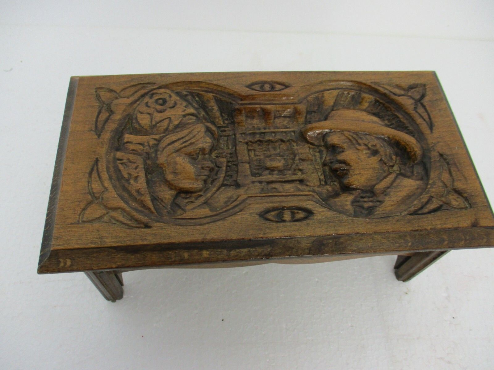 Breton Hand Carved Wooden Music Box Souvenir Beautiful photo furniture