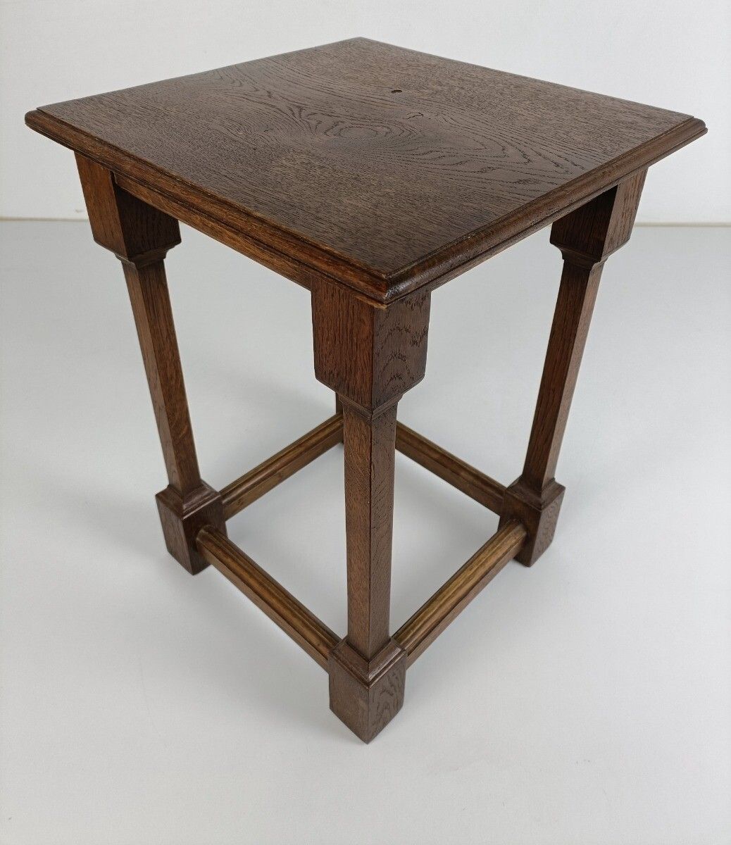 Vintage Wooden Side Coffee Occasional Table Pedestal Plant Stand Barn Style photo 244.0