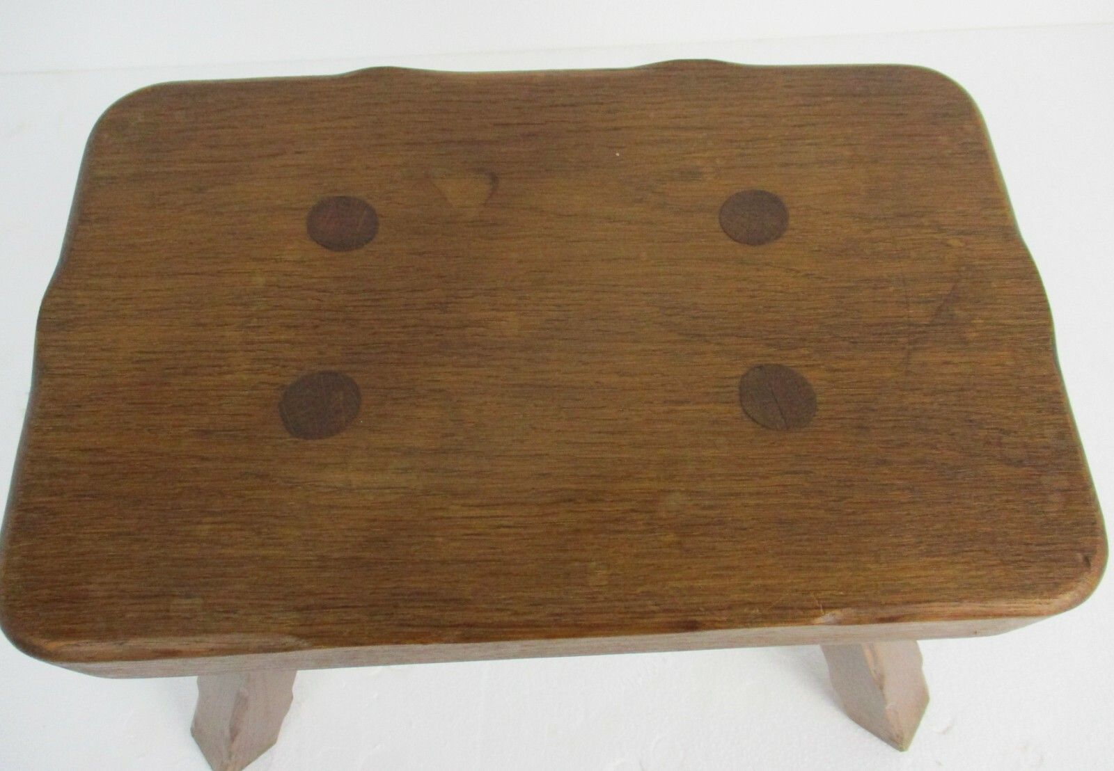 Funky Hand Carved Wood  Milking Stool Pedestal Table Pedestal Barn Style Antique photo Furniture