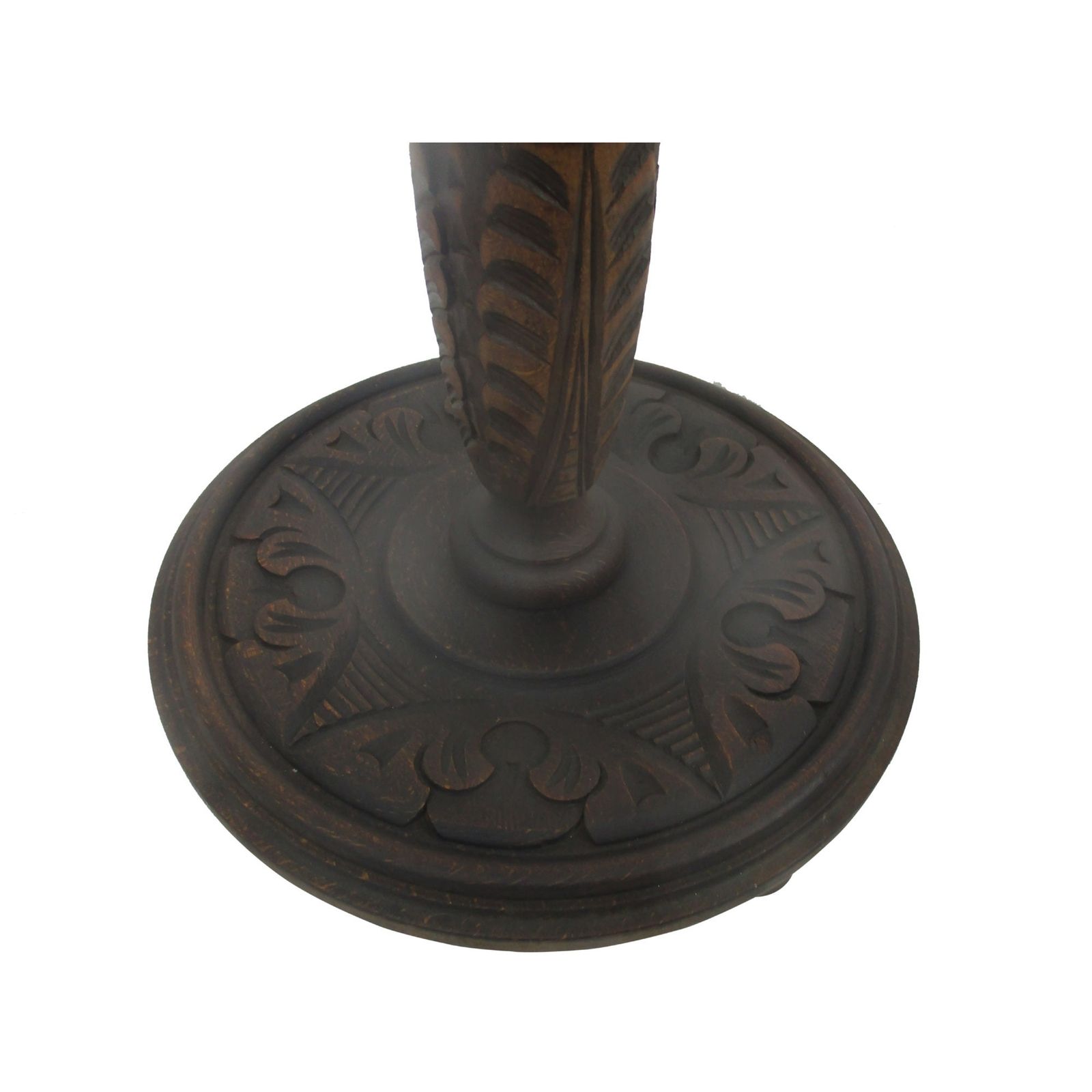 Ornate Carved Wood 2 Tier Open Barley Twist Pedestal Table Plant Stand Smokers T photo vinterior