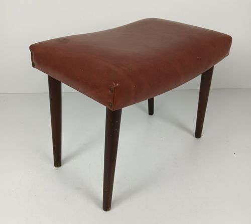 Footstool Ottoman Foot Rest Wooden Legs Fabric Faux Leather Vintage Retro Funky photo furniture