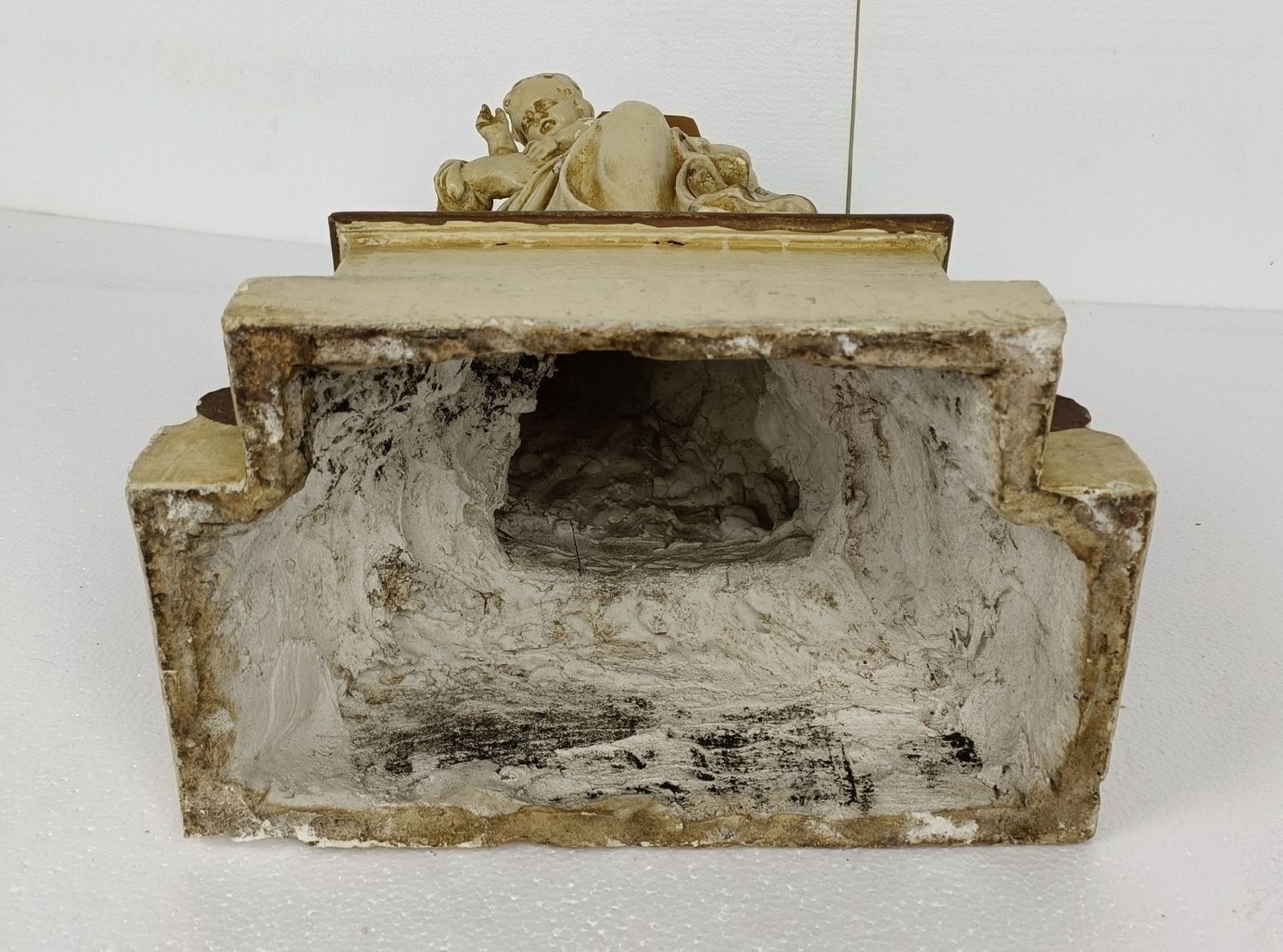photo for sale Statue Sitting Our Lady Virgin Mary Infant Sedes Sapientiae Plaster Gorgeous