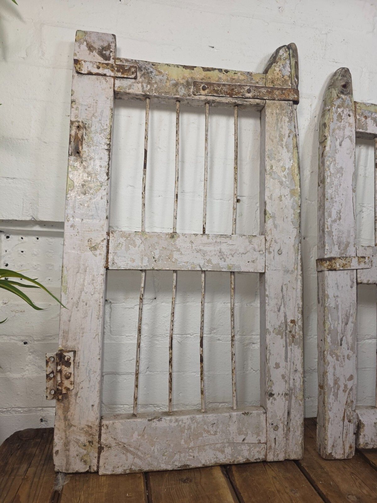 Old Pair Vintage Reclaimed Indian Wooden Iron Saloon Doors Shutters Garden Gates photo furniture