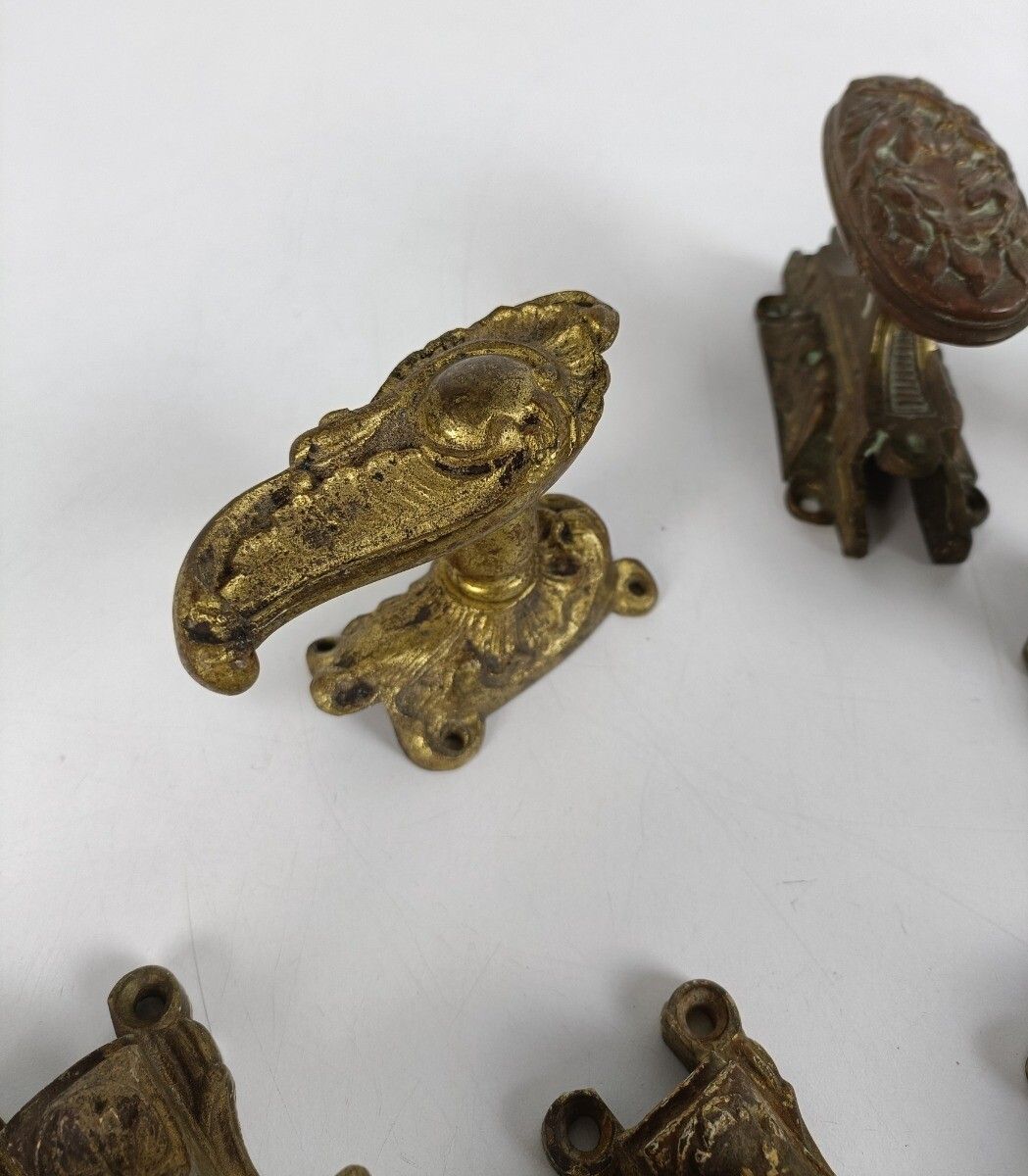Exquisite Set Door Handles Knobs Lever Window Lock Hardware Ceromone Bolt Art No photo for sale